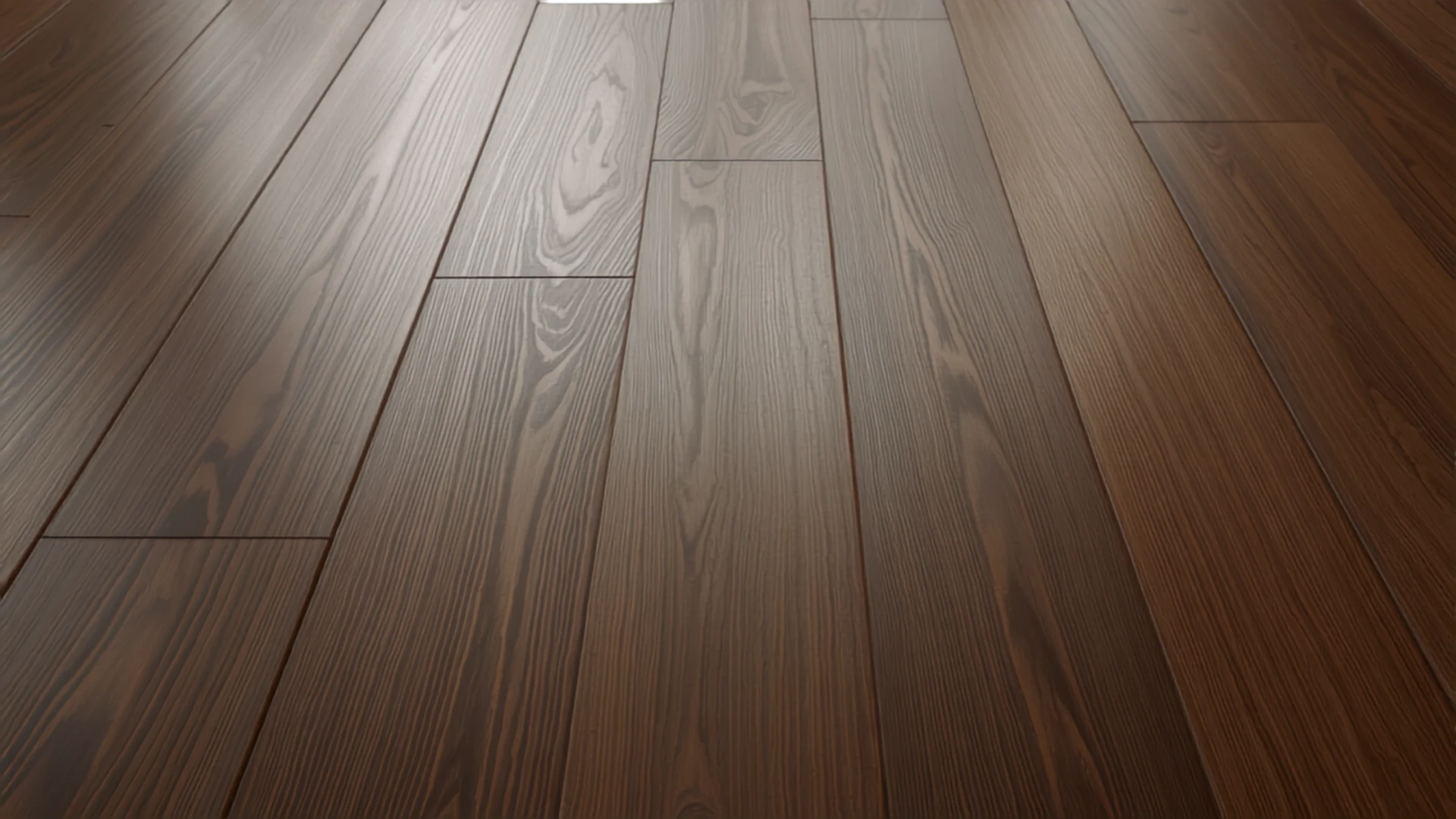 Piso de madera cedro recién plastificado, tablas largas, terminación satinada
